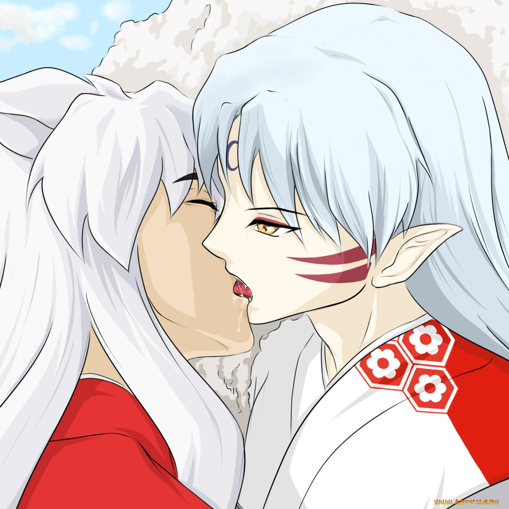 Обои Аниме Inuyasha, обои для рабочего стола, фотографии аниме, inuyasha,  инуяша, сешоумару, поцелуй, братья Обои для рабочего стола, скачать обои  картинки заставки на рабочий стол.